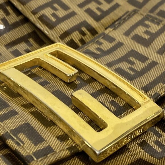 Auth FENDI Mamma bucket / Zucchino pattern 26325 Brown Dark Brown Coated Canvas - Picture 11 of 16